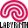 Labyrinth Geocoin (satin-nickel / rot transluzent)